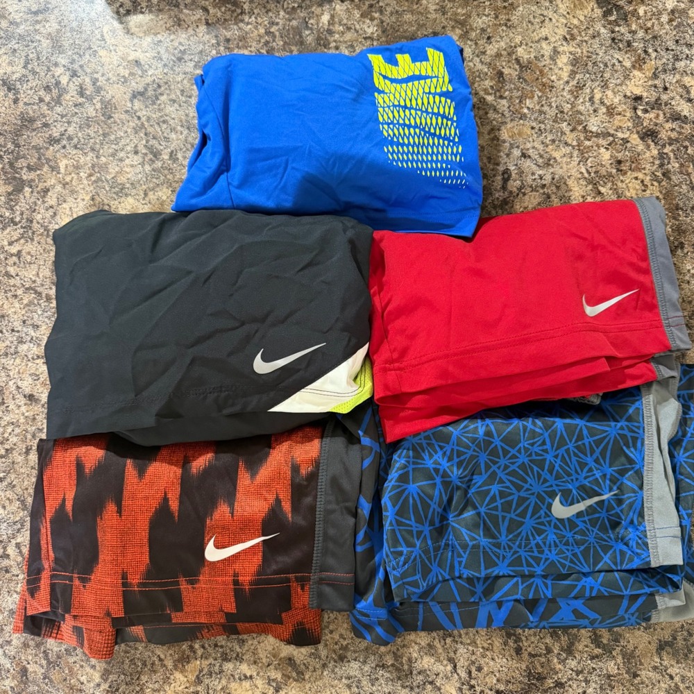 Nike Kids Dri-FIT Athletic Shorts Bundle Lot of 5 Multicolor Size Large L